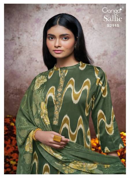 Sallie 2115 By Ganga Heavy Cotton Silk Printed Dress Material Wholesalers In India Catalog